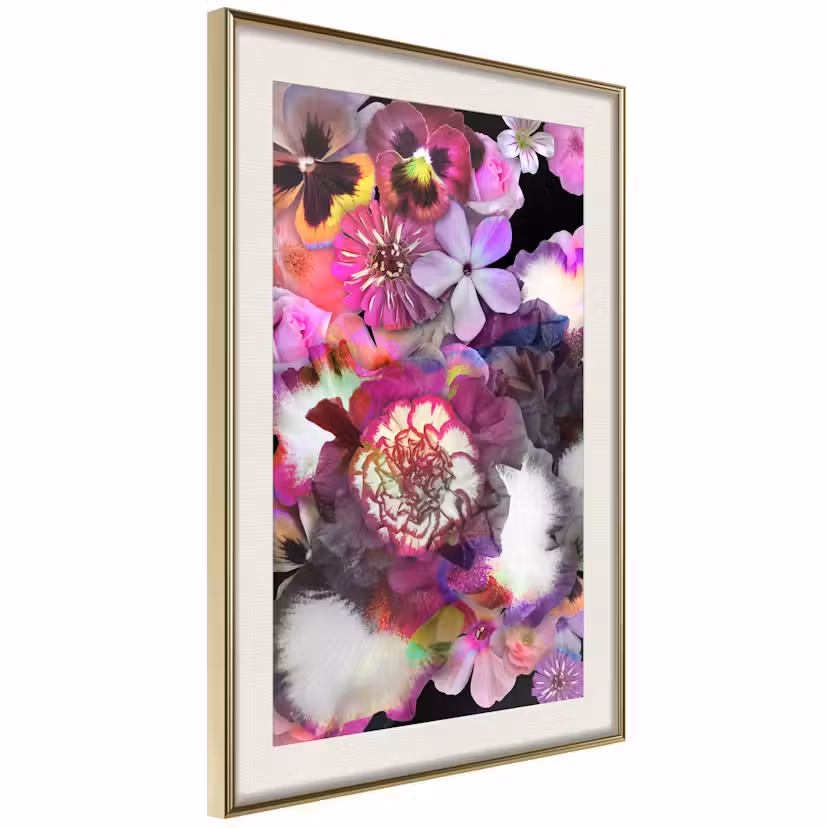Poster Artgeist Affisch Harmony of Colours Guld ram med passepartout, 30x45 cm
