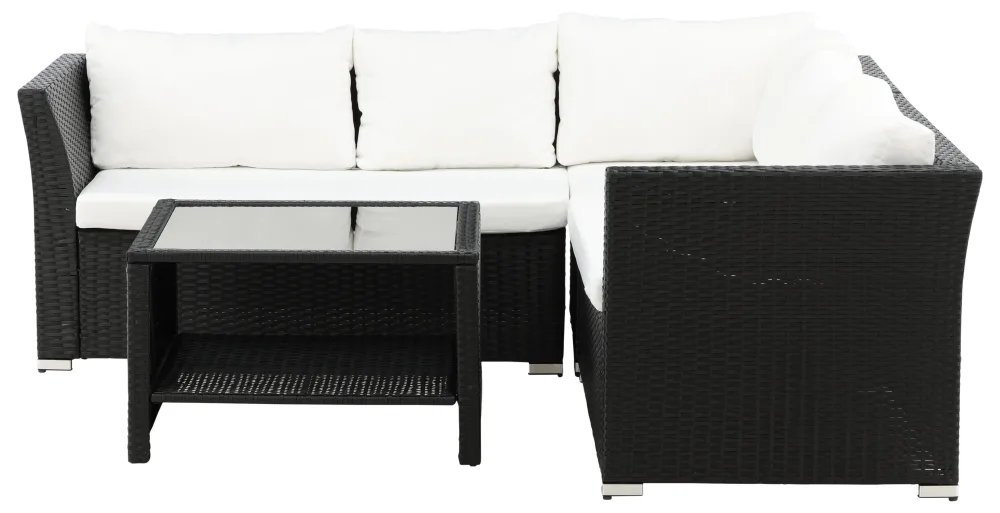 Venture Home Haiti 1541-238 Loungeset soffa, bord, svart/vitt