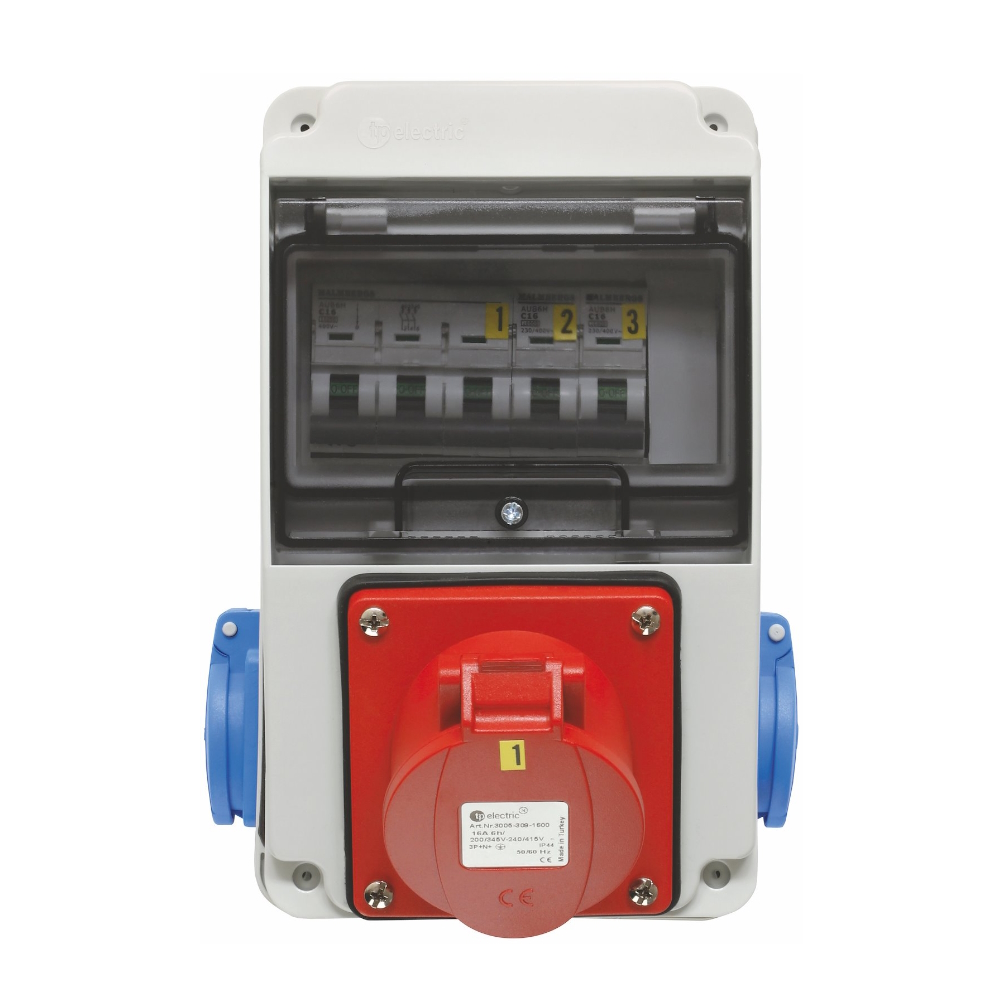 Uttagscentral Mini 3Pol, 16A, IP44, Malmbergs 2470380