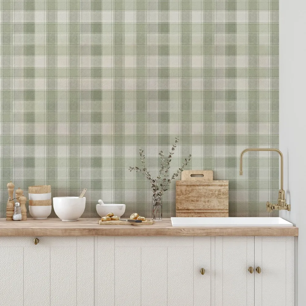 Arthouse Fantasia III 922806 Tapet Country Check Sage