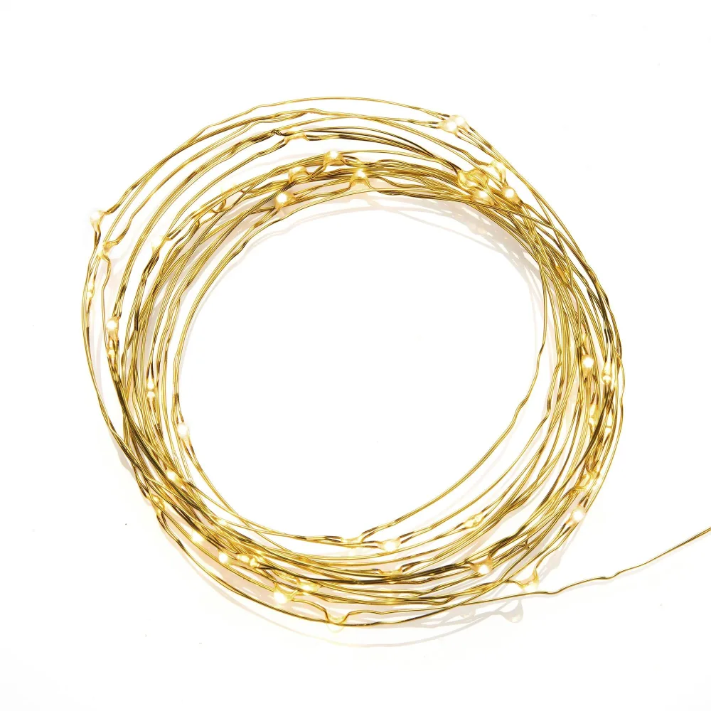 Konstsmide 6386-880 Ljusslinga 4.9 m, 50 LED, micro amber Guldig kabel - Bild 2