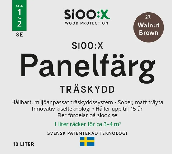 SiOO:X Panelfärg Träskydd - 10L - Walnut Brown 27