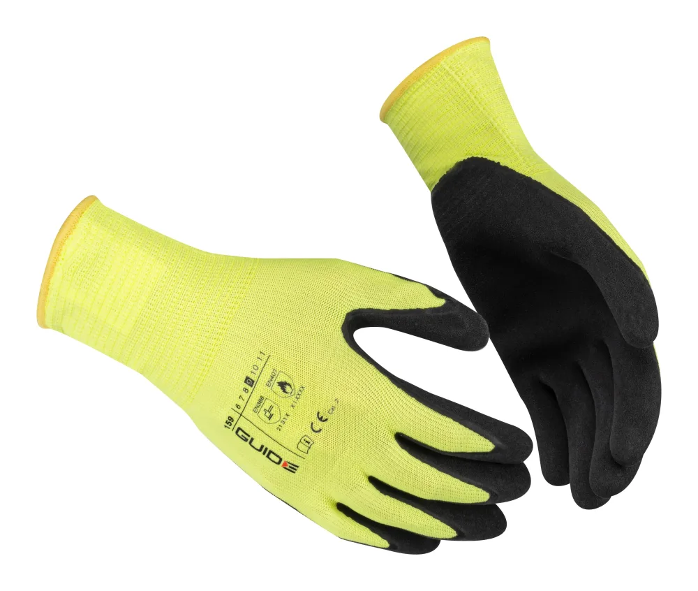 Guide Gloves 159 HP Handske latex, Hi-Viz, vattentät, touch 7