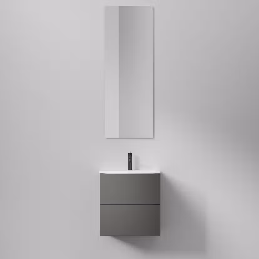 Tvättställsskåp INR Core XS Solid med 2 Lådor Carbon Grey, 485x390x500 mm