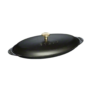 Staub oval fiskform i gjutjärn, svart