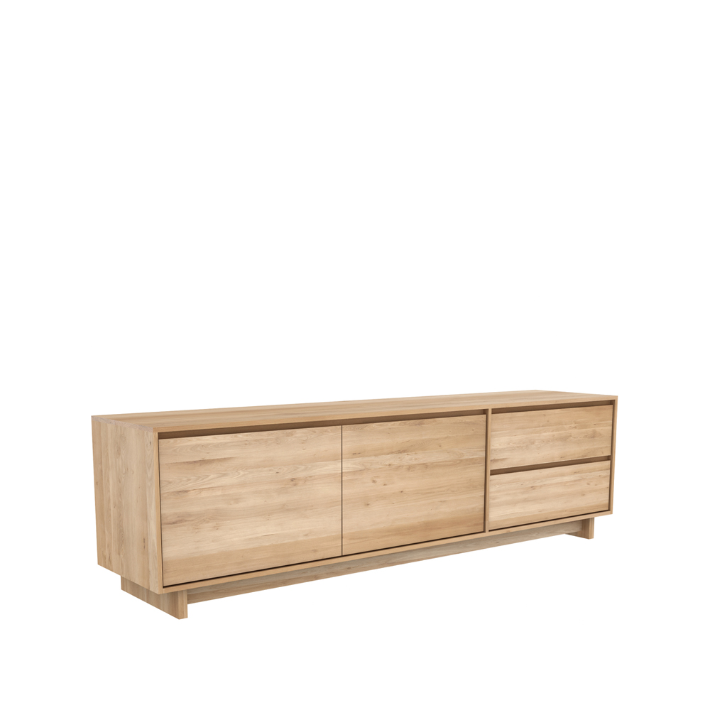 Wave mediabänk 60x210 cm, Hårdvaxoljad ek