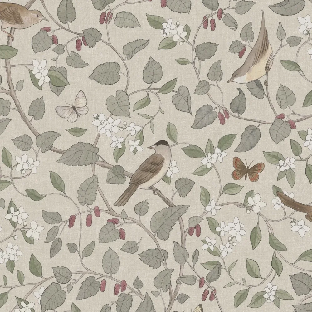 Tapet Special Edition Flowery Sångfåglar 2056 Beige Blommig