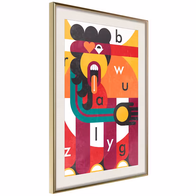 Poster Artgeist Affisch Art of Design Guld ram med passepartout, 30x45 cm