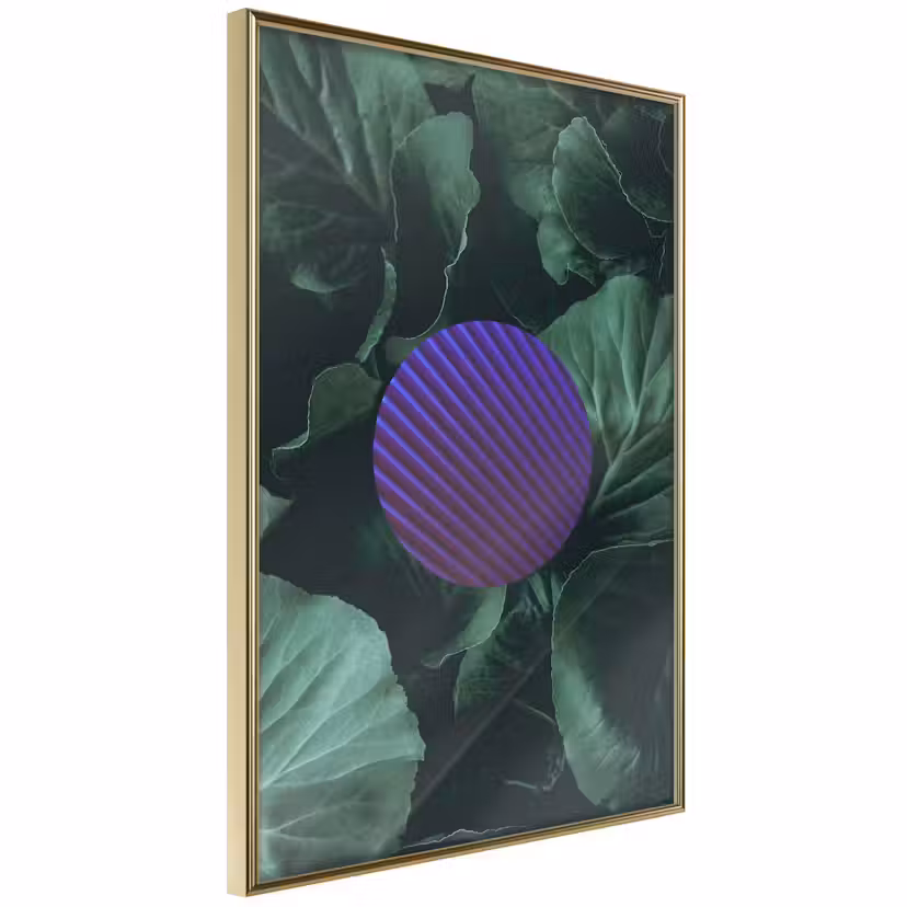 Poster Artgeist Affisch Botanical Abstraction Guld ram, 20x30 cm