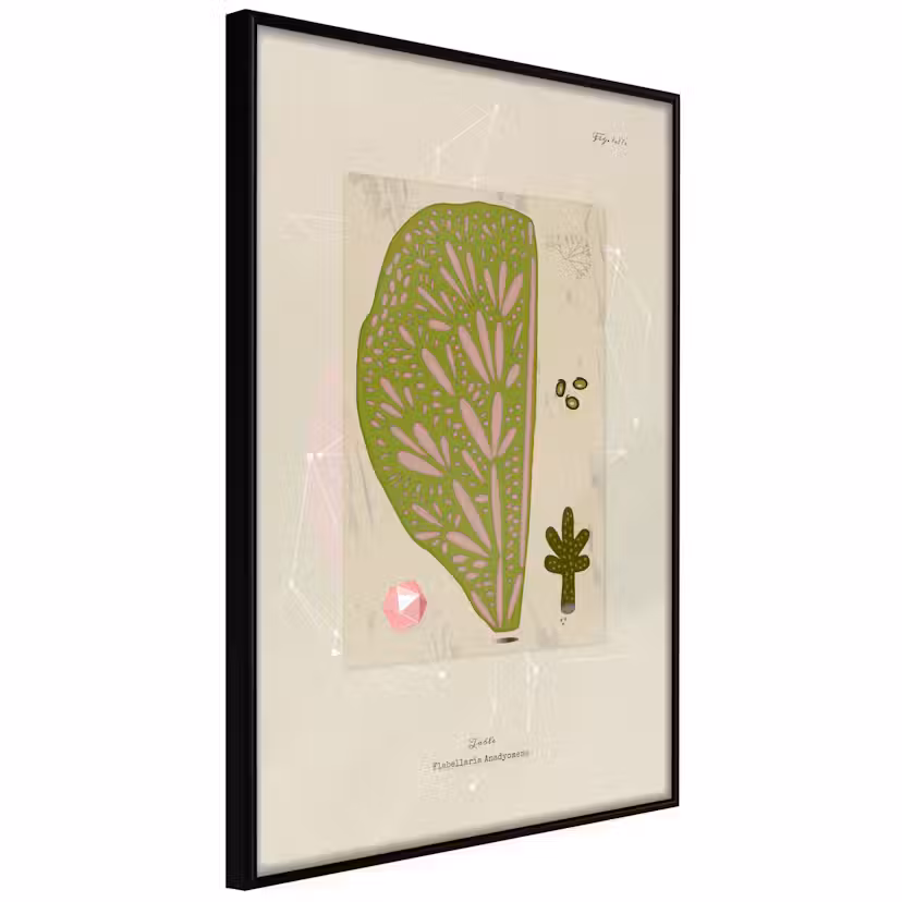 Poster Artgeist Affisch Abstract Tree Svart ram, 20x30 cm