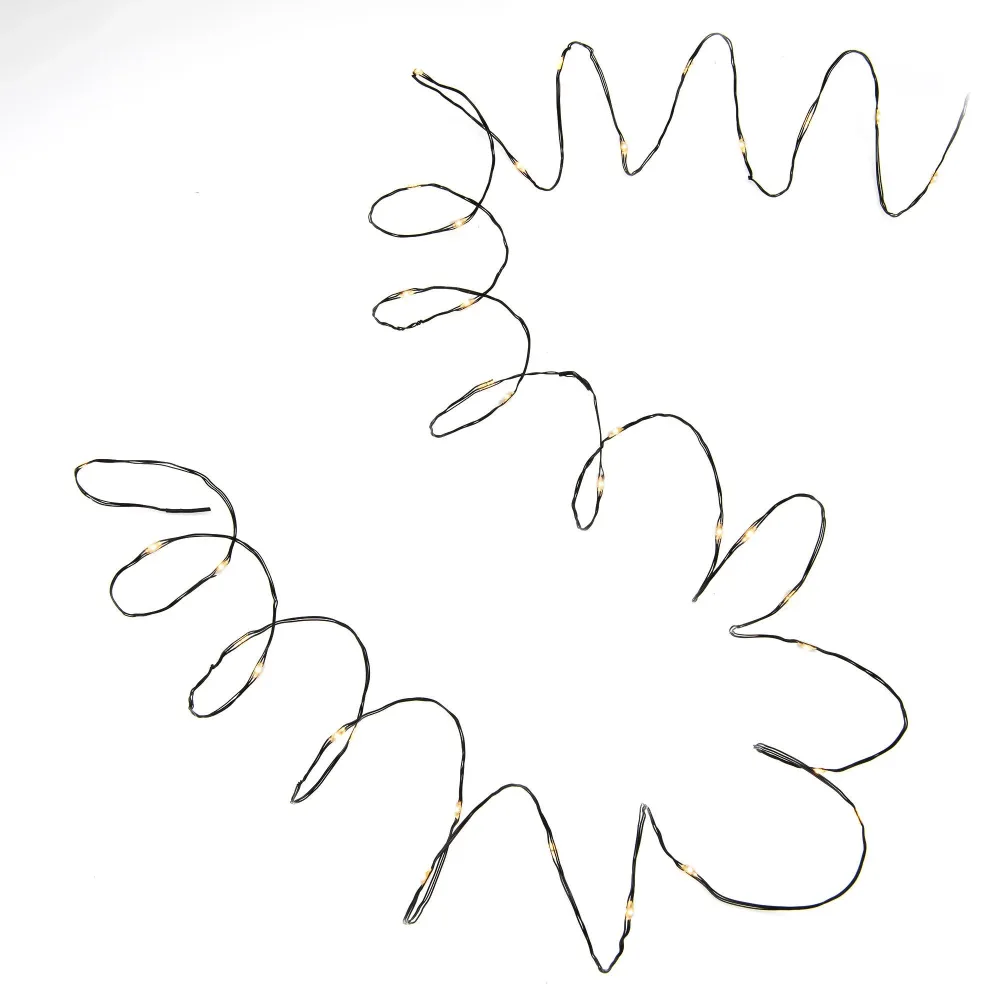 Konstsmide 6386-880 Ljusslinga 4.9 m, 50 LED, micro amber Guldig kabel