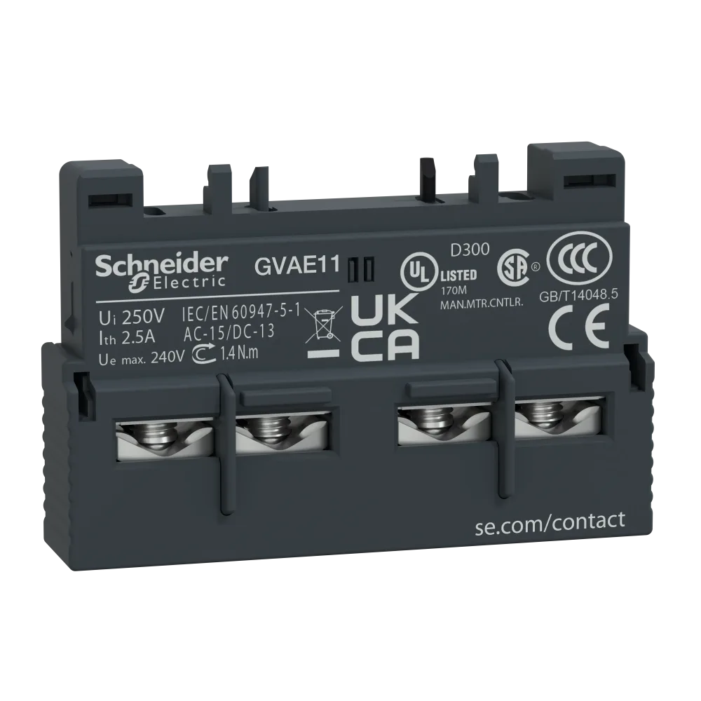 Schneider Electric GVAE1 Hjälpkontaktblock TeSys GV2 & GV3 1 slutande eller 1 brytande, vändbar, frontmonteras - Bild 2