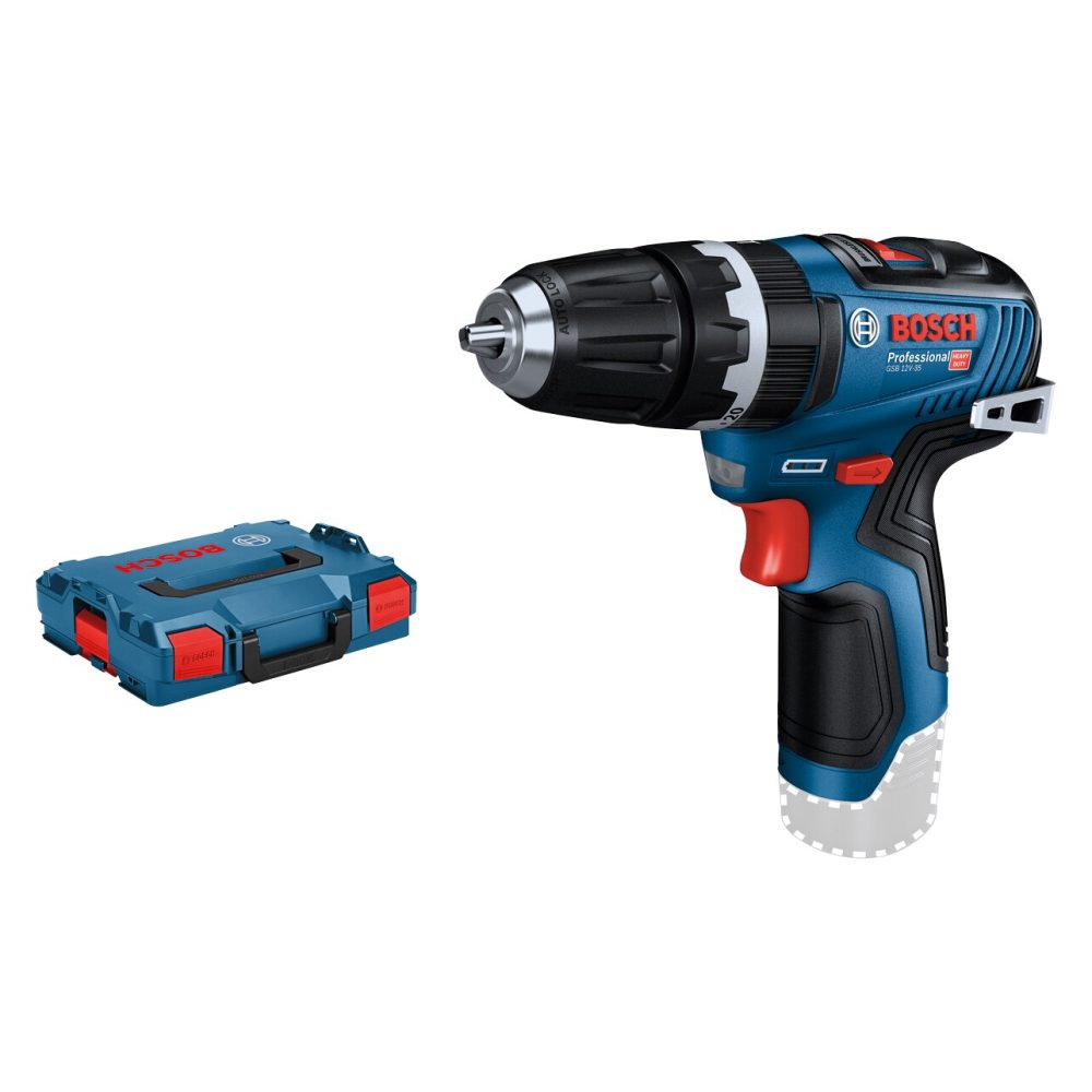 Kjøp Bosch Slagboremaskin GSB12V-35, uten batteri & lader i L-BOXX, 20/35 Nm, 0,8 kg