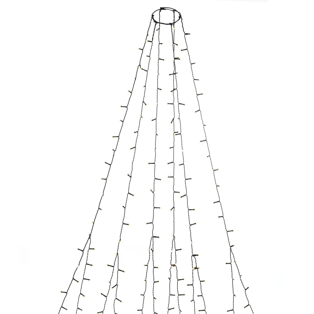 Konstsmide 6662-130 Julgransslinga frostad, varmvit, svart kabel 4 m