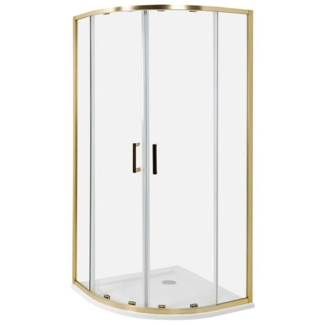Duschväggar Jukatan Transparent/guld, 90x90x185 cm