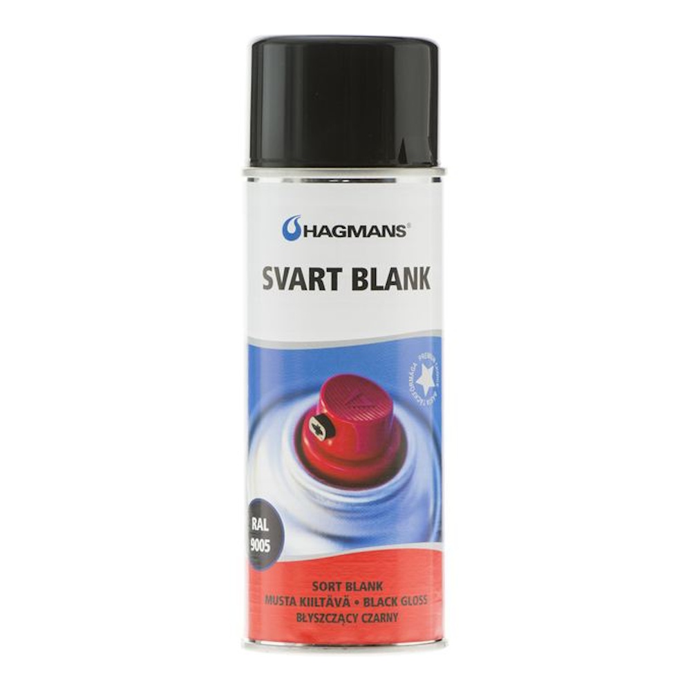 Sprayfärg 0,4 Liter Svart Blank Hagmans