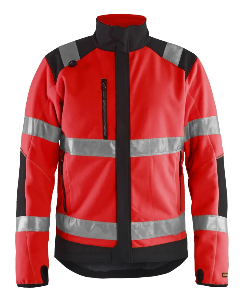 Blåkläder 4888-2524 Fleecejacka röd/svart, varsel, vindtät, klass 2 XXL - Bild 2