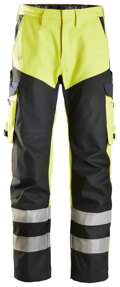 Snickers Workwear 6365 ProtecWork Arbetsbyxa varsel, gul/marinblå C54