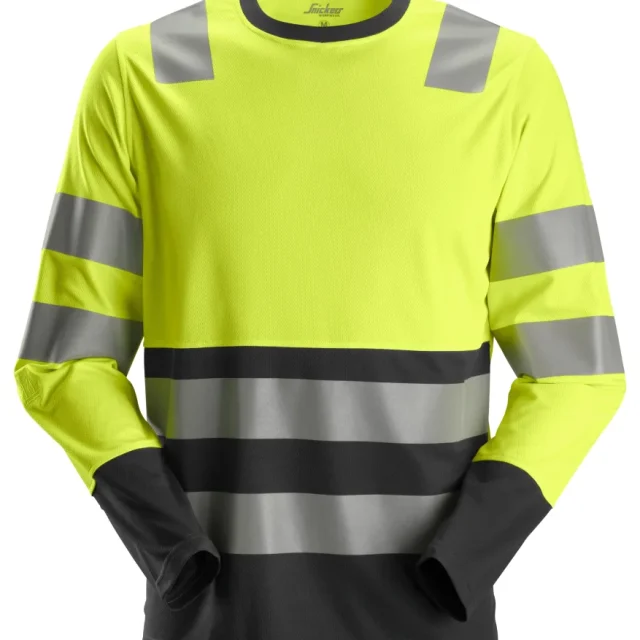 Snickers Workwear 2433 T-shirt svart/gul, varsel XL
