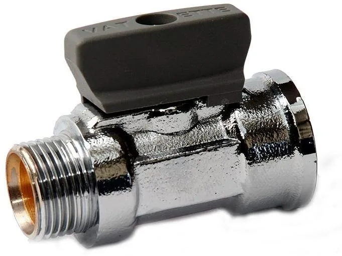 Vatette FG073053508 Kulventil rak, förkromad, med vred, inv /utv gänga G15 x G15 - Bild 2