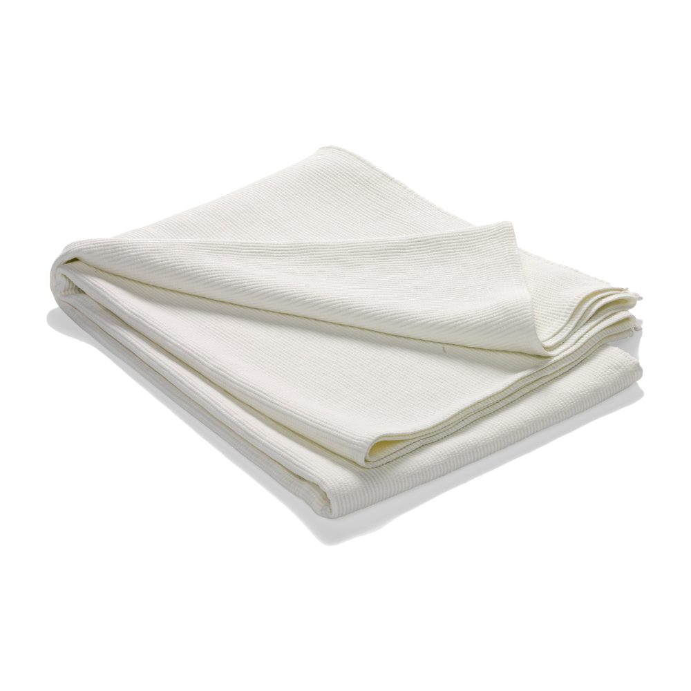 Stripe överkast stentvättat bomull 180x260, Offwhite