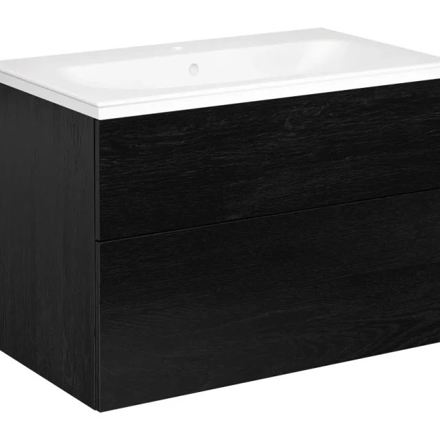 Gustavsberg Artic Kommodpaket slät, svart ek, 80 cm