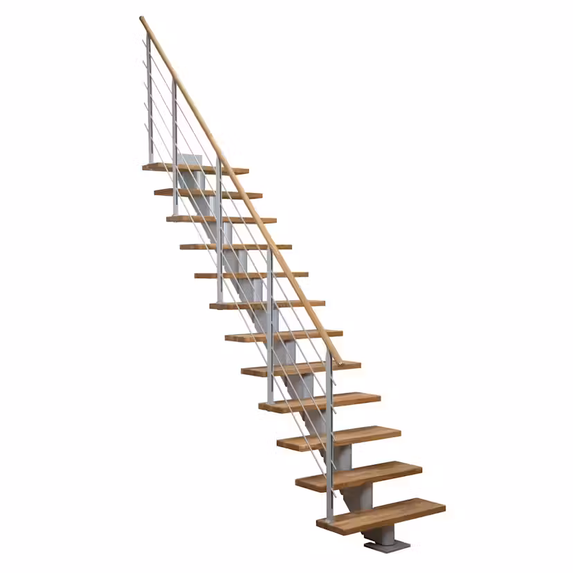 Spartrappa Dolle Hamburg Ek Oljad Rak Design Grå, LxB: 2230x890 mm