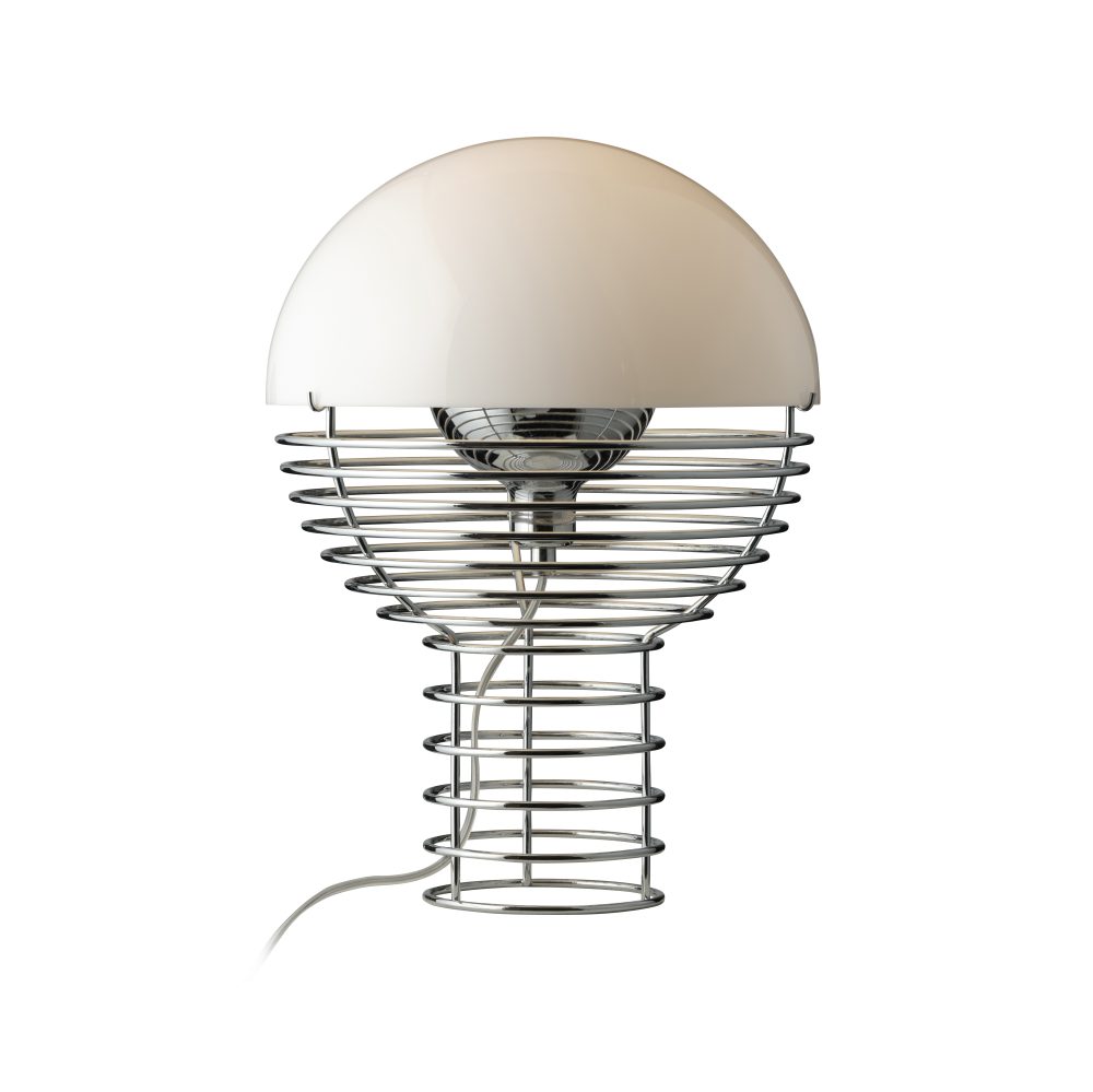 Wire bordslampa Ø30 cm, Chrome-white